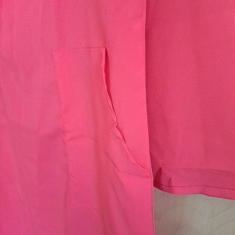 Women's NWT Summer Beach Shirt Dress Cover-up Loose Dress Coral Shrimp Color L. - Picture 4 of 5